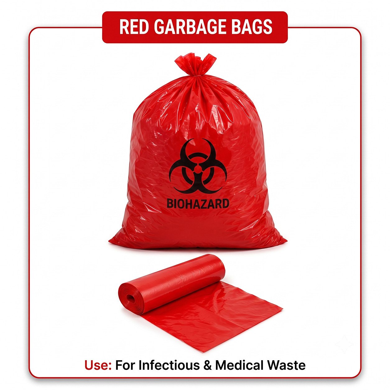 Red Biohazard Garbage Bags