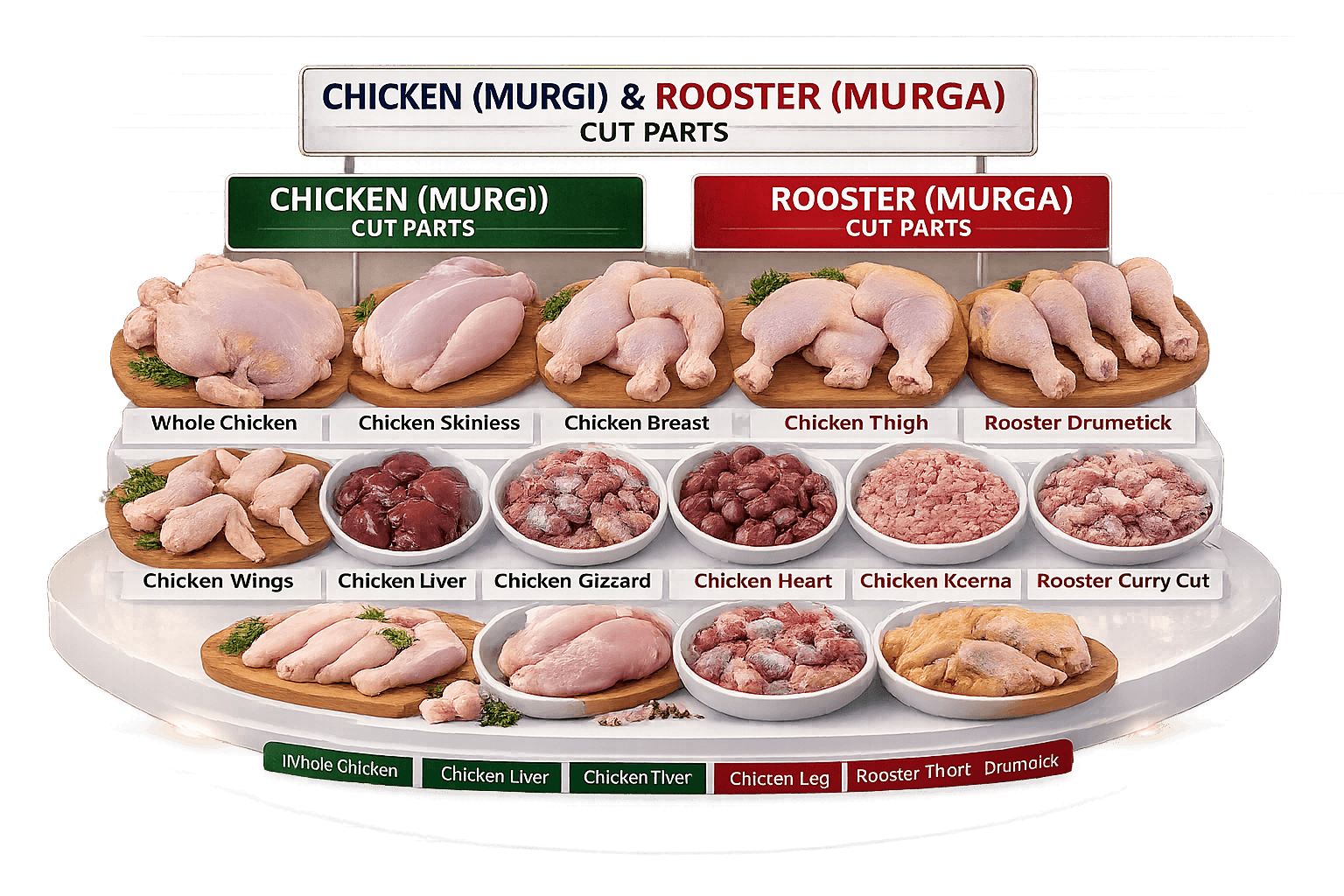 Premium Fresh Chicken (Murghi) & Rooster (Murga) – Whole Bird & Cut Parts